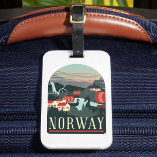 Norway Landscape Vintage Travel Postcard Luggage Tag