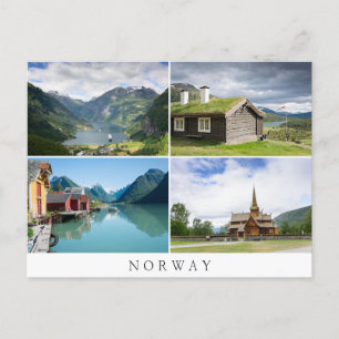 Norway landscapes collage text postcard