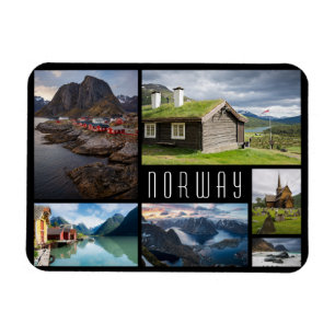 Norway landscapes collage travel photo magnet