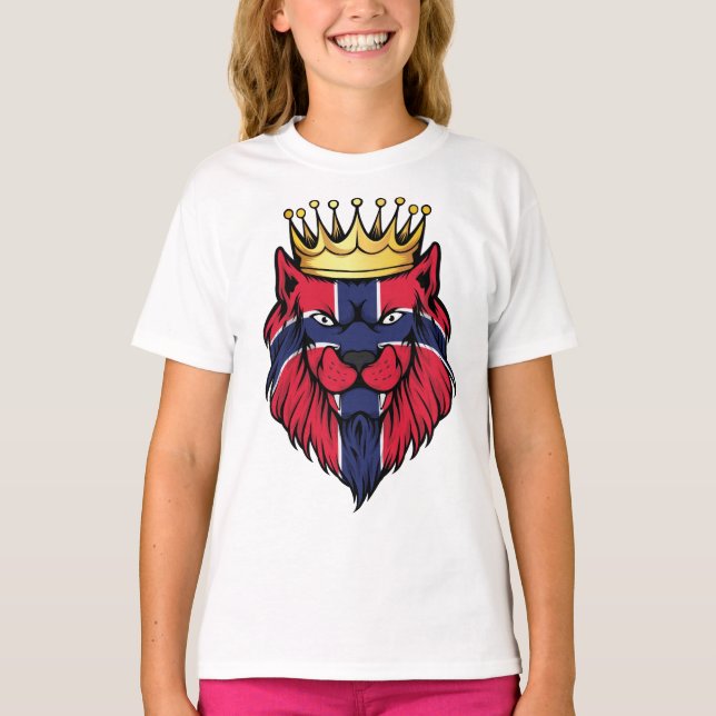 Norway  Lion King Flag T-Shirt (Front)
