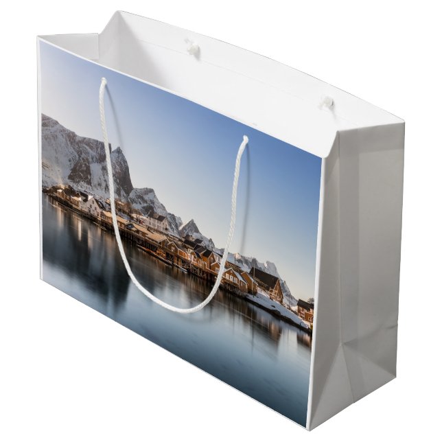 Norway Lofoten Islands Large Gift Bag (Back Angled)