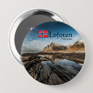 Norway Lofoten Landscape Photo 10 Cm Round Badge