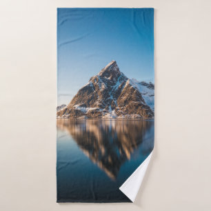Norway Lofoten Mountain Bath Towel