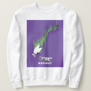 Norway Map Illustrated print poster. Sweatshirt