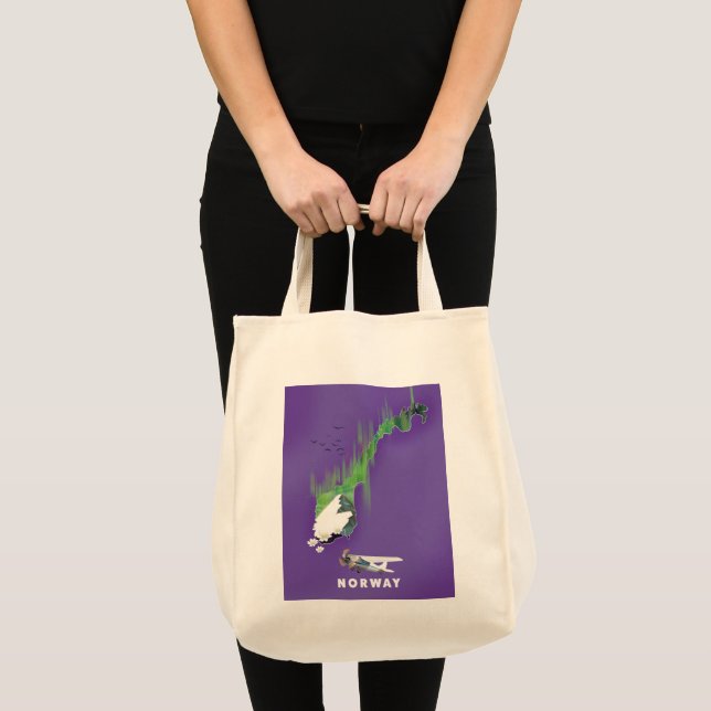 Norway Map Illustrated print poster. Tote Bag (Front (Product))