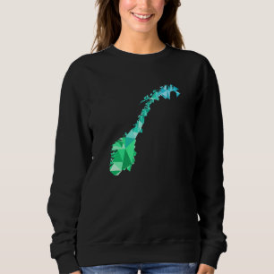 Norway Map In Polygon Style  Geometric  Scandinavi Sweatshirt
