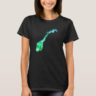 Norway Map In Polygon Style  Geometric  Scandinavi T-Shirt