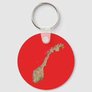 Norway Map Keychain