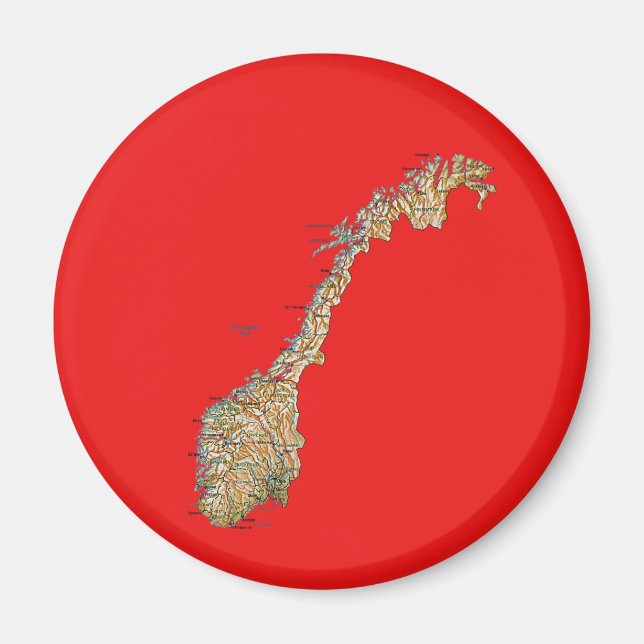 Norway Map Magnet (Front)