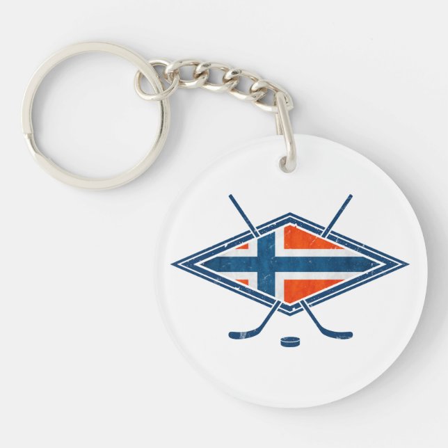 Norway Norge Ice Hockey Logo Key Ring (Front)