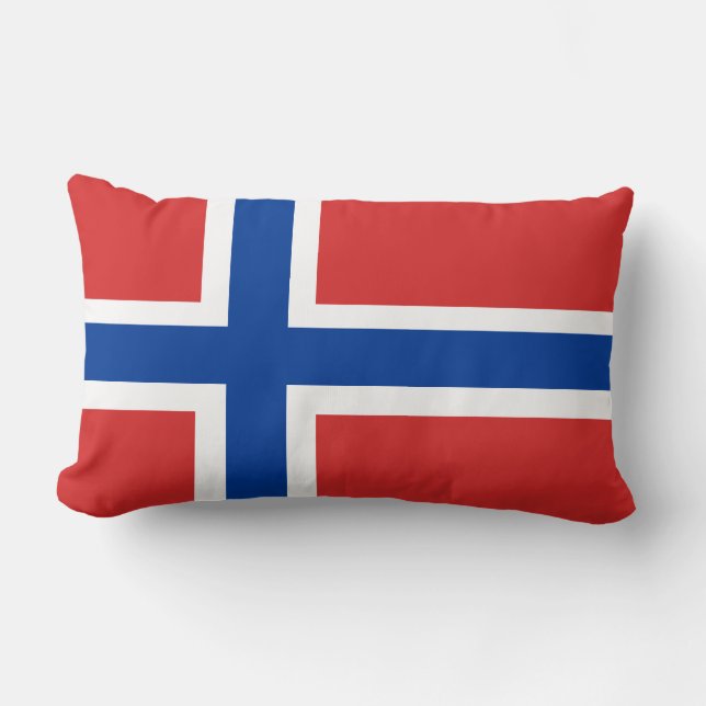 Norway / Norge Norwegian Flag (no text) Accent Lumbar Cushion (Front)