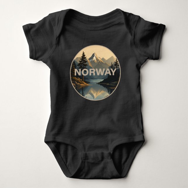 Norway Norge Scandinavia Europe Baby Bodysuit (Front)
