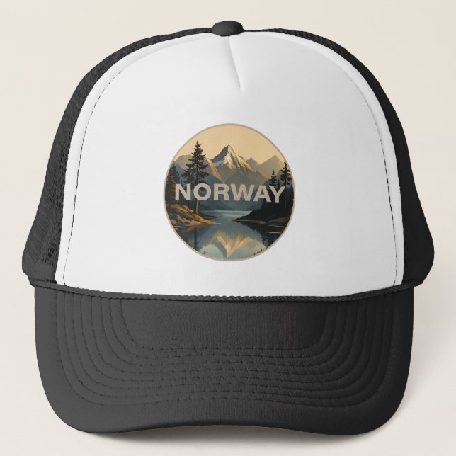 Norway Norge Scandinavia Europe Trucker Hat (Front)