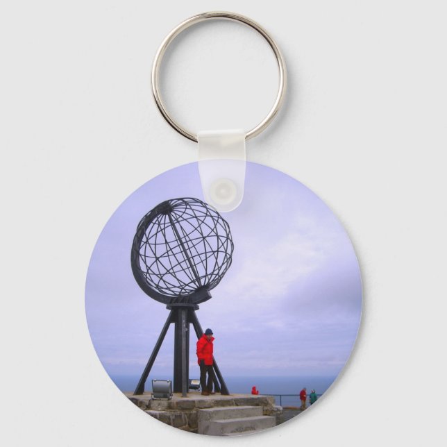 Norway, North Cape, globe symbol Key Ring (Front)