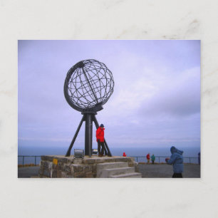 Norway, North Cape, globe symbol Postcard