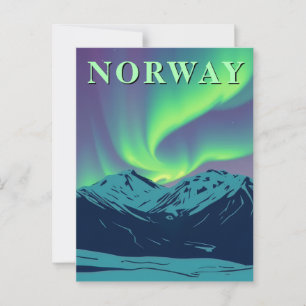 Norway Northern Lights Aurora Borealis Postcard