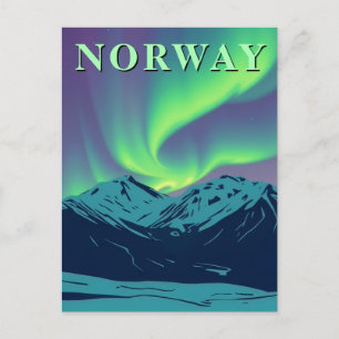 Norway Northern Lights Aurora Borealis Postcard