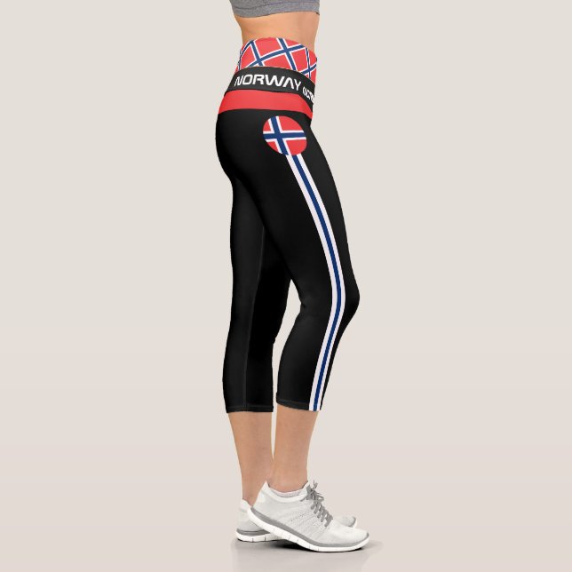 Norway & Norwegian Flag fashion, Fitness, Sports C Capri Leggings (Right)