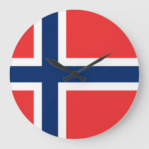 Norway (Norwegian) Flag Large Clock