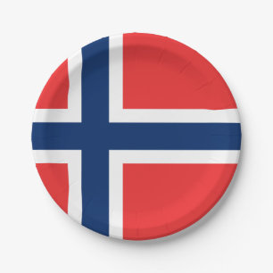 Norway (Norwegian) Flag Paper Plate