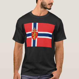 Norway, Norwegian flag, with coat of arms/black T-Shirt