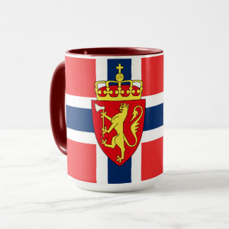 Norway, Norwegian flag, with coat of arms Mug