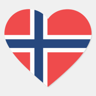 Norway/Norwegian Heart Flag Sticker