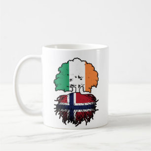 Norway Norwegian Irish Ireland Tree Roots Flag Coffee Mug