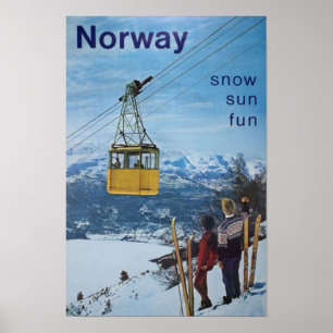Norway Norwegian Vintage Travel Poster