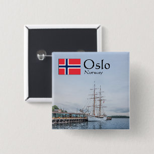 Norway Oslo Souvenir 15 Cm Square Badge