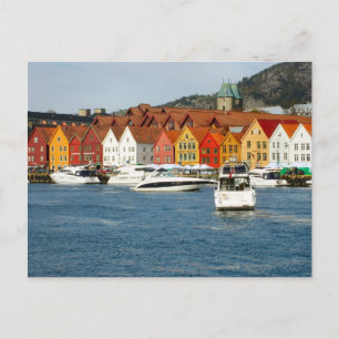 Norway, Painted houses on the waterfront Postcard