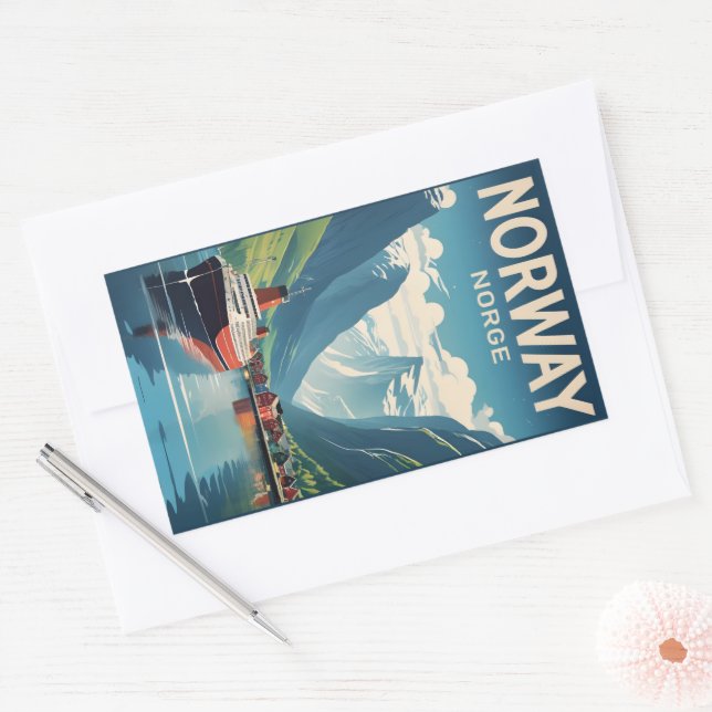 Norway Rectangular Sticker (Envelope)