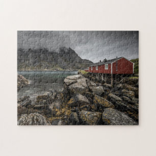 Norway Red Cabin Jigsaw Puzzle