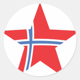 Norway Red Star - Flag Classic Round Sticker