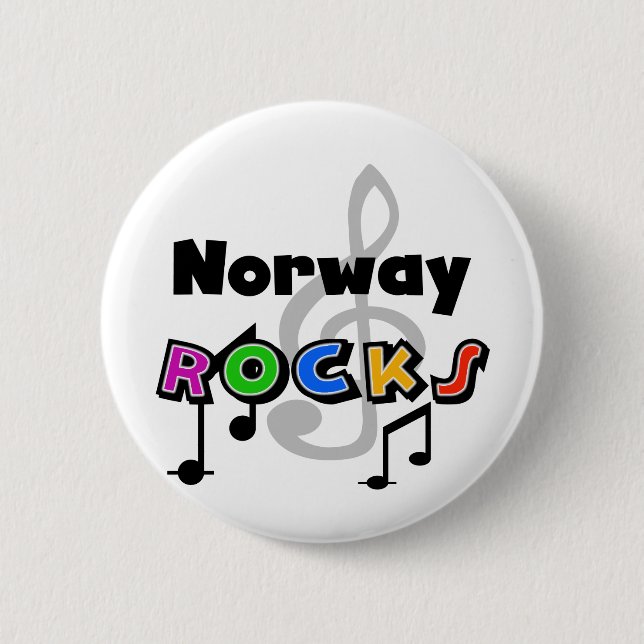 Norway Rocks 6 Cm Round Badge (Front)