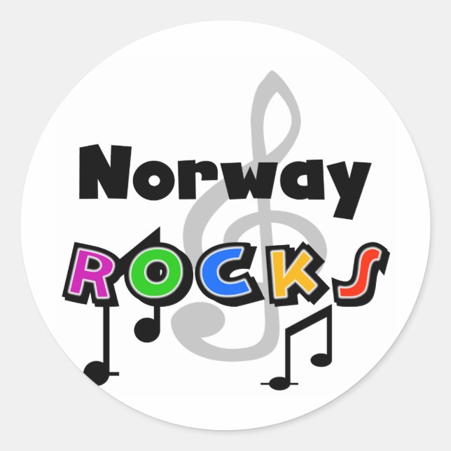 Norway Rocks Classic Round Sticker (Front)
