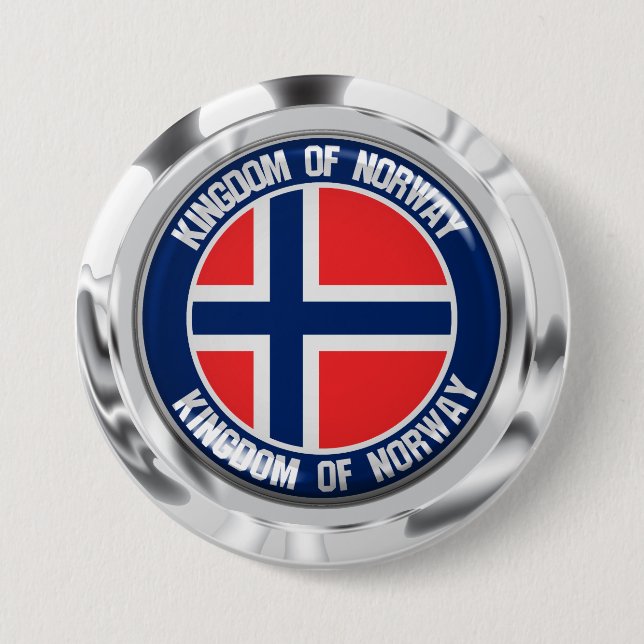 Norway Round Emblem 7.5 Cm Round Badge (Front)