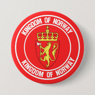 Norway Round Emblem 7.5 Cm Round Badge