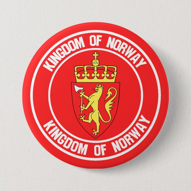 Norway Round Emblem 7.5 Cm Round Badge (Front)