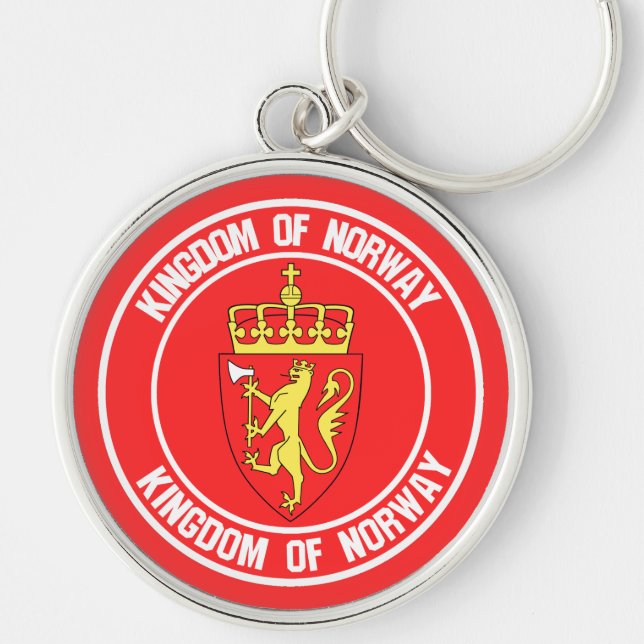 Norway Round Emblem Key Ring (Front)