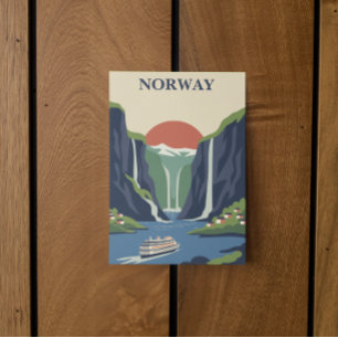 Norway Scandinavia Europe Fjord Minimalist Travel Card