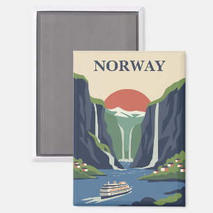 Norway Scandinavia Europe Fjord Minimalist Travel Magnet