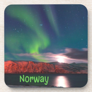 Norway Scandinavian Northern Lights Red Cliffs Coaster