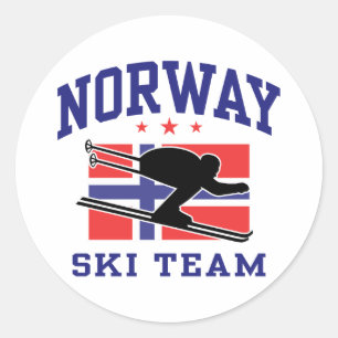 Norway Ski Team Classic Round Sticker