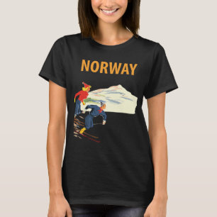 Norway Skier Mountain Retro Travel T-Shirt