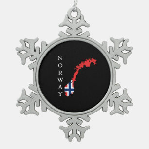 Norway Snowflake Pewter Christmas Ornament