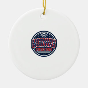 Norway Soccer 2026 Soccer Bold Country Typography Ceramic Tree Decoration