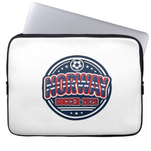 Norway Soccer 2026 Soccer Bold Country Typography Laptop Sleeve