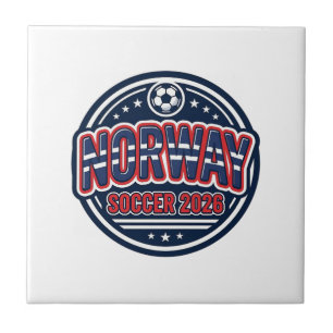 Norway Soccer 2026 Soccer Bold Country Typography  Tile