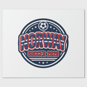 Norway Soccer 2026 Soccer Bold Country Typography Wrapping Paper